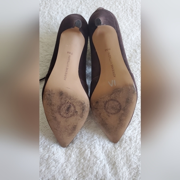 Adrienne Vittadini Fealy Women US 7.5 M Brown 90s Bootie Pump Heel‎ Suede - Picture 13 of 14